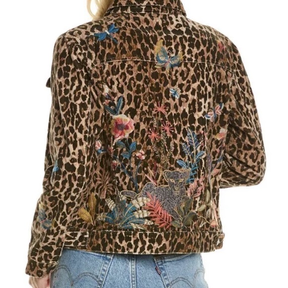 Johnny Was heavily embroidered SHURI COTTON VELVET TRUCKER JACKET NWT - Picture 3 of 10